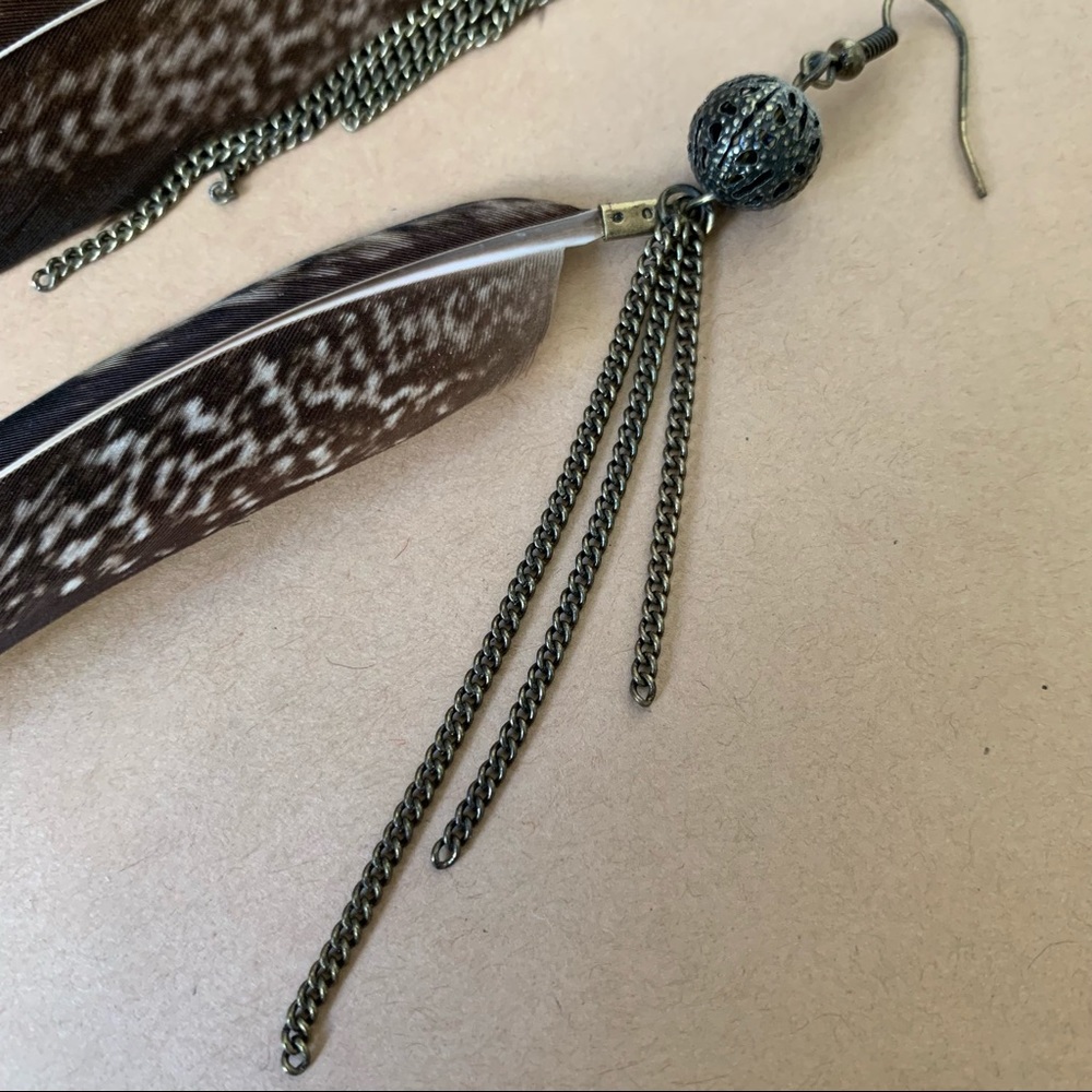 Feather Drop Earrings - image 4